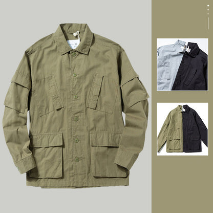 Vintage Casual Shirts Green Outwears