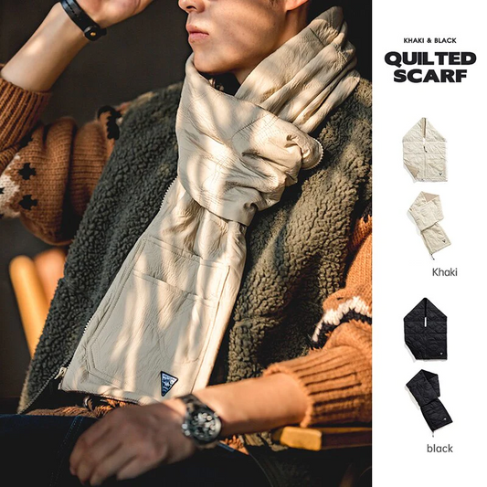 Men's Padded Windproof Scarf  Winter Light Warm Neckerchief Waistcoat  Dual-use Design