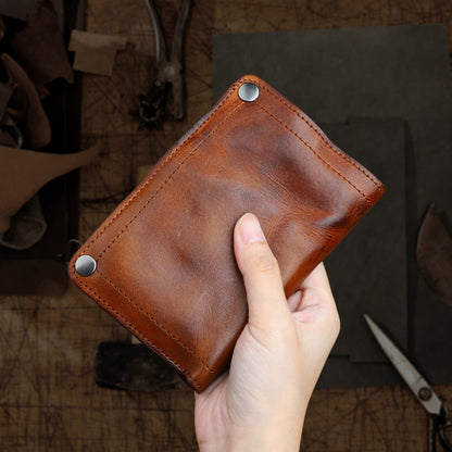 Retro Handmade Leather Wallet Multi-card Slots Wallet