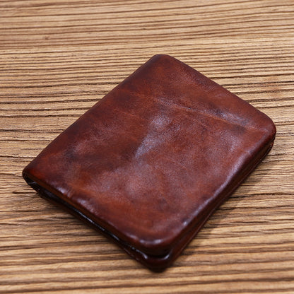 Retro Leather Handmade Short Wallets