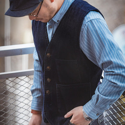 Retro Casual Corduroy Waistcoat