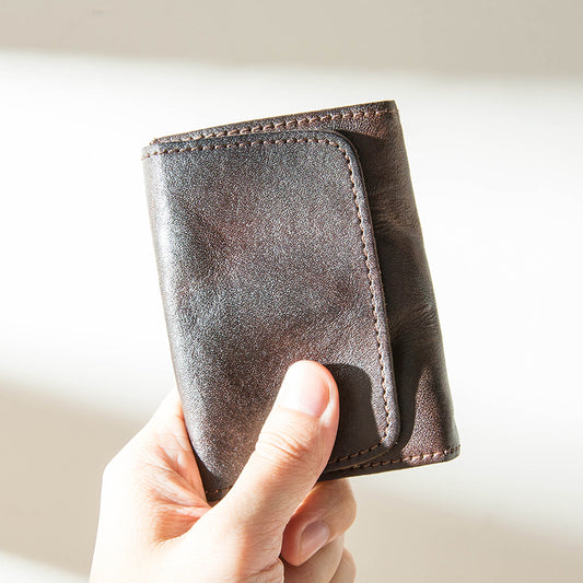 Vintage Leather Handmade Card Wallet