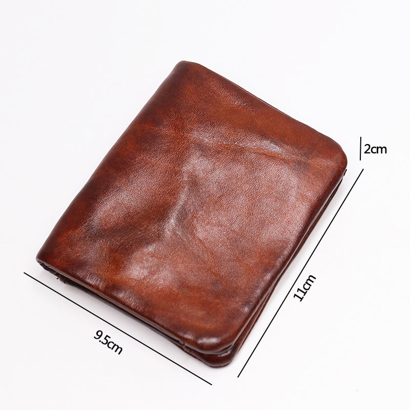 Retro Leather Handmade Short Wallets