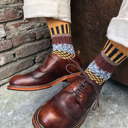 Men's 5 Pairs Retro Ethnic Style Socks