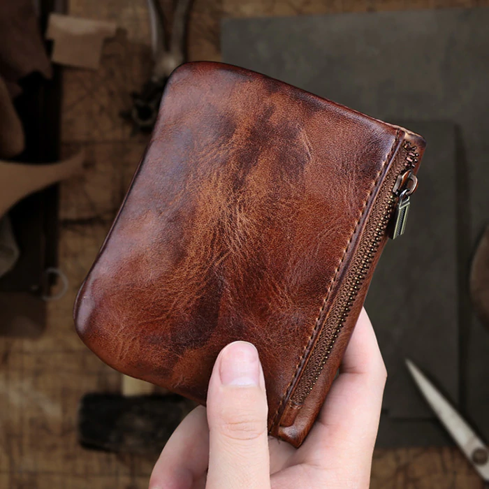 Retro Leather Handmade Short Wallets