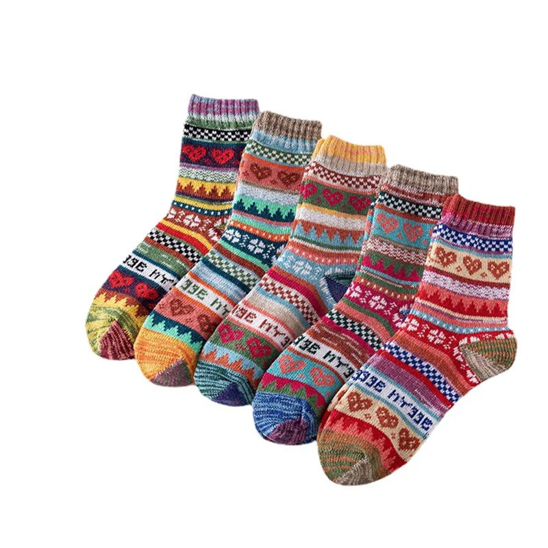 Women's Retro Ethnic Style Knitted Wool Socks