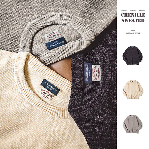 Retro Casual Warm Chenille Sweater