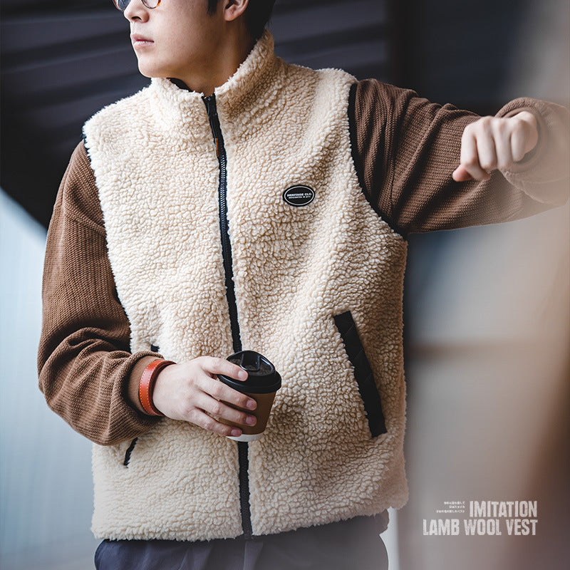 Retro Imitation Lamb Wool Vest