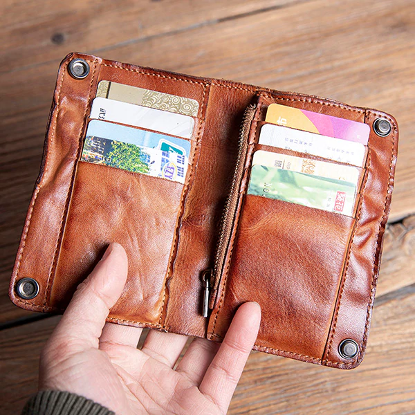 Retro Handmade Leather Wallet Multi-card Slots Wallet