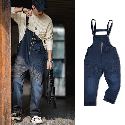 Retro Indigo Denim Navy Overalls