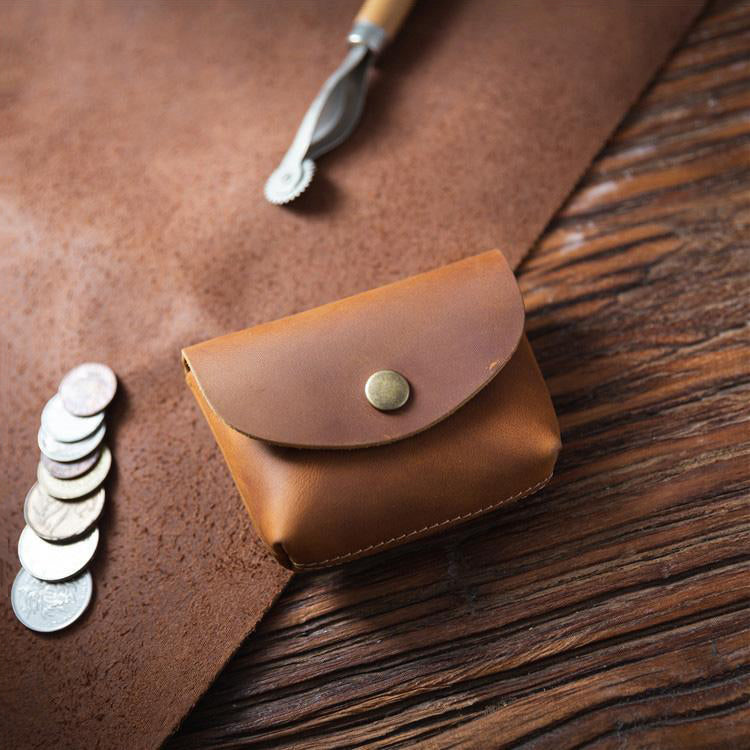 Retro Handmade Leather Small Card Wallets