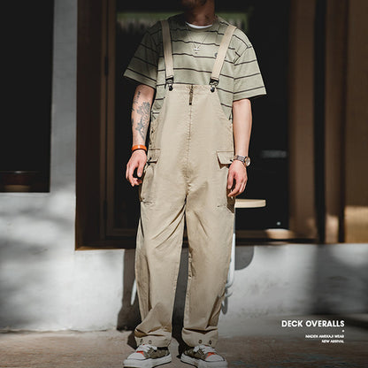 Retro Khaki Deck Overalls