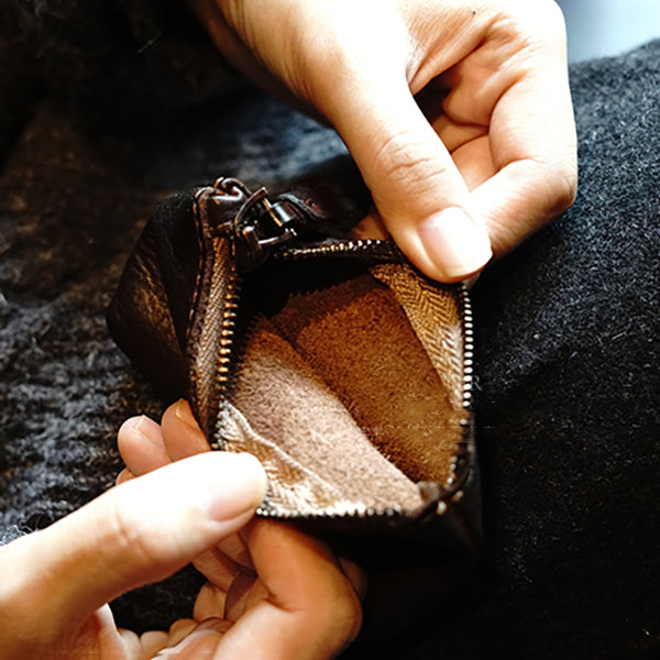 Retro Coin Purse Leather Zipper Wallets