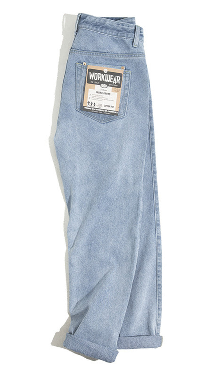 Retro Denim DAD Pants Straight Spring Oversize Jeans