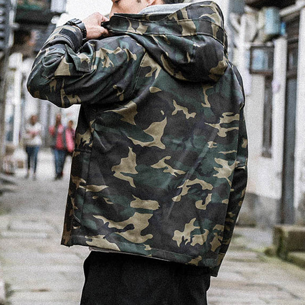 Retro Military Style Camouflage Casual coats Hoodies